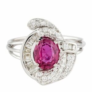 Platinum Ruby & Diamond Cocktail Ring